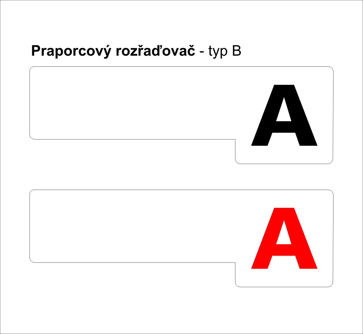 Regálový rozřaďovač praporcový - typ B