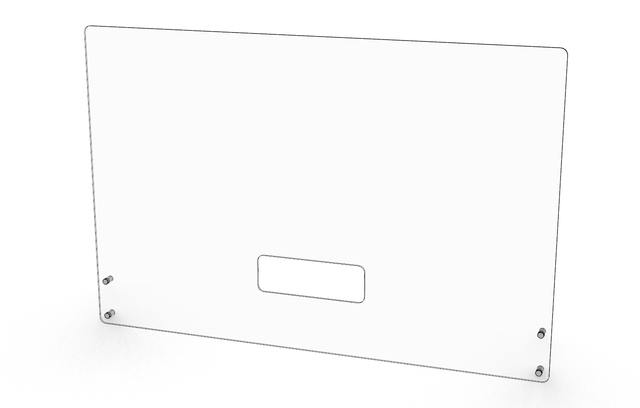 Přepážka kotvená zepředu na pult